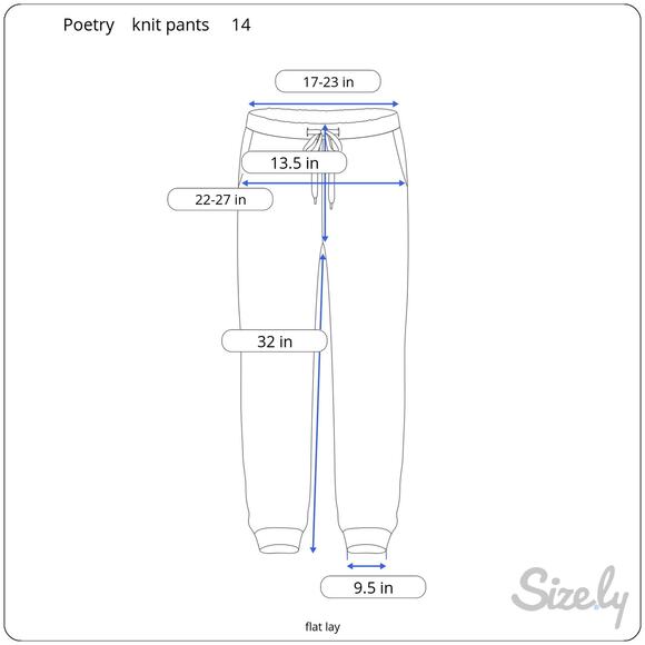 Poetry Knitwear Pull On Drawstring Pants Tan Wide Leg Cotton Knit Minimalist 14 - Picture 8 of 8